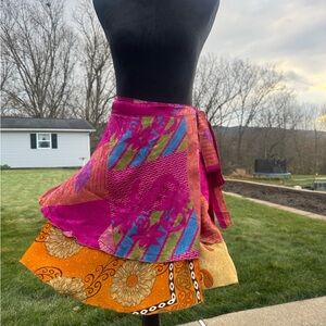 Vibrant Multicolor Wrap Skirt